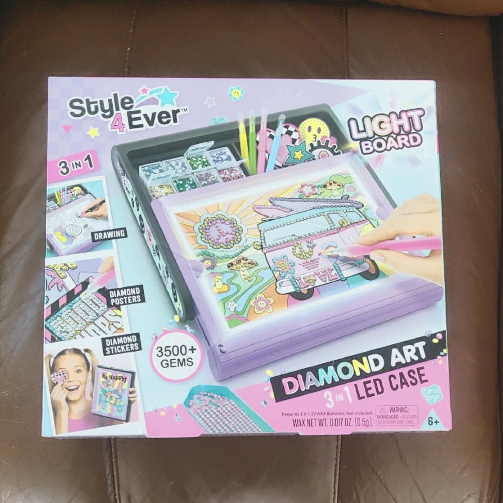 New! Style 4 Ever Diamond Art Light Board Y2K Crafts Educational Fun Y2K Retro